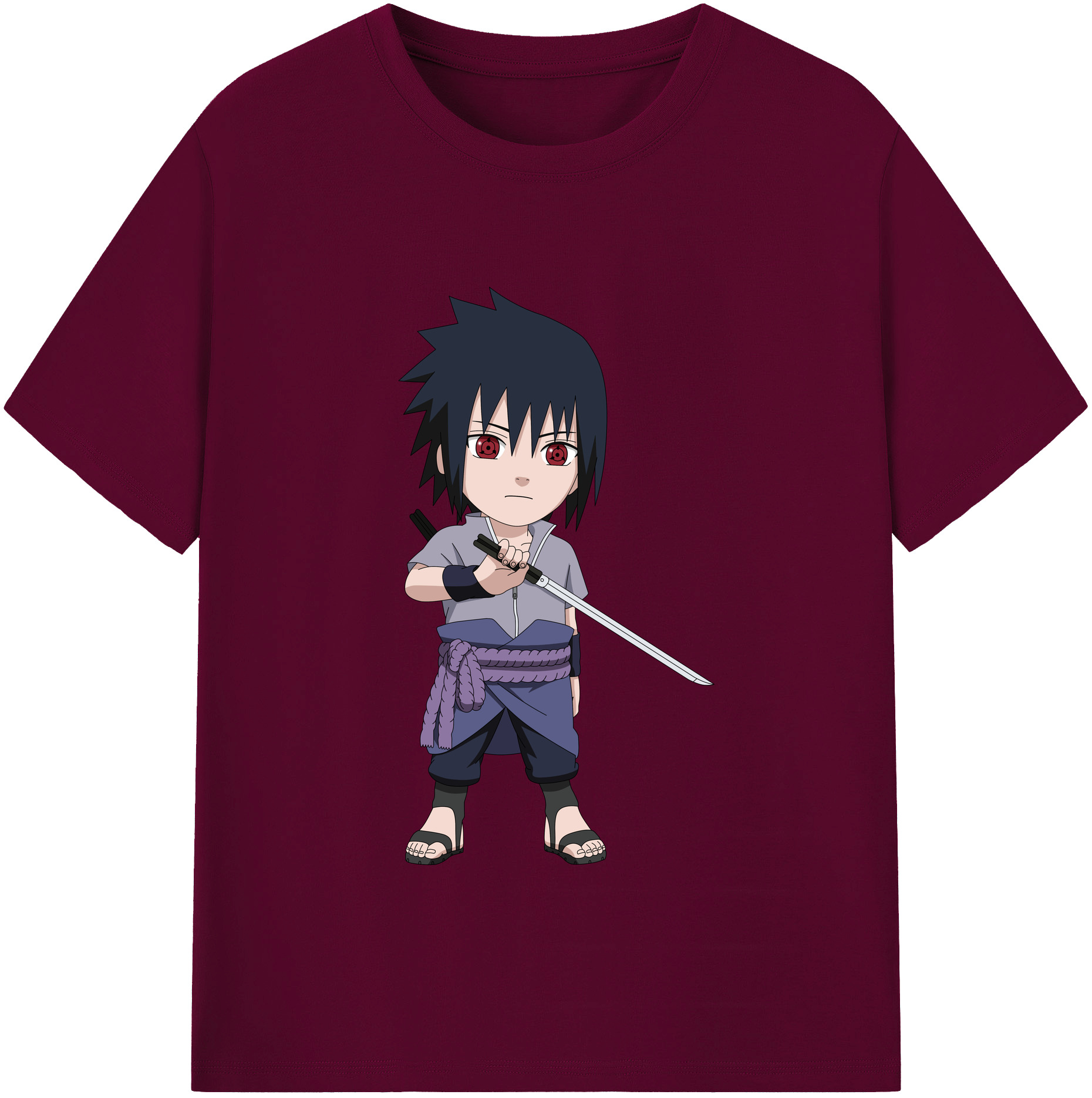 （画像用） NARUTO -ナルト- うちは サスケ Uchiha Sasuke レディースカジュアルプリントTシャツ（綿100％）